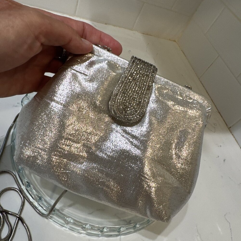Vintage Sparkly Silver La Regale Shoulder Bag Purse - Picture 3 of 11